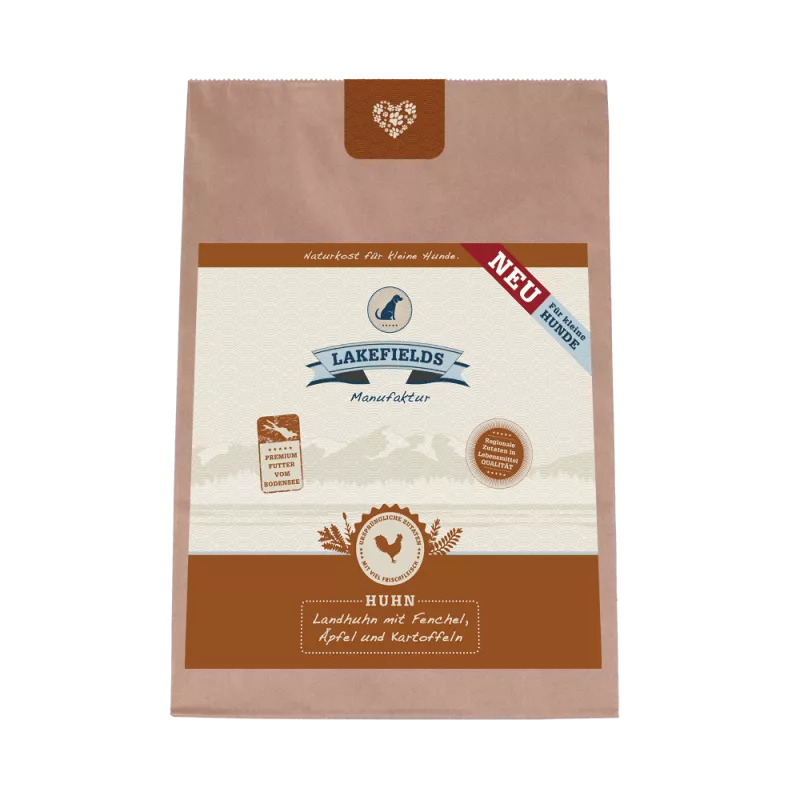 Lakefields Landhuhn mit Fenchel für kleine Hunde 1kg